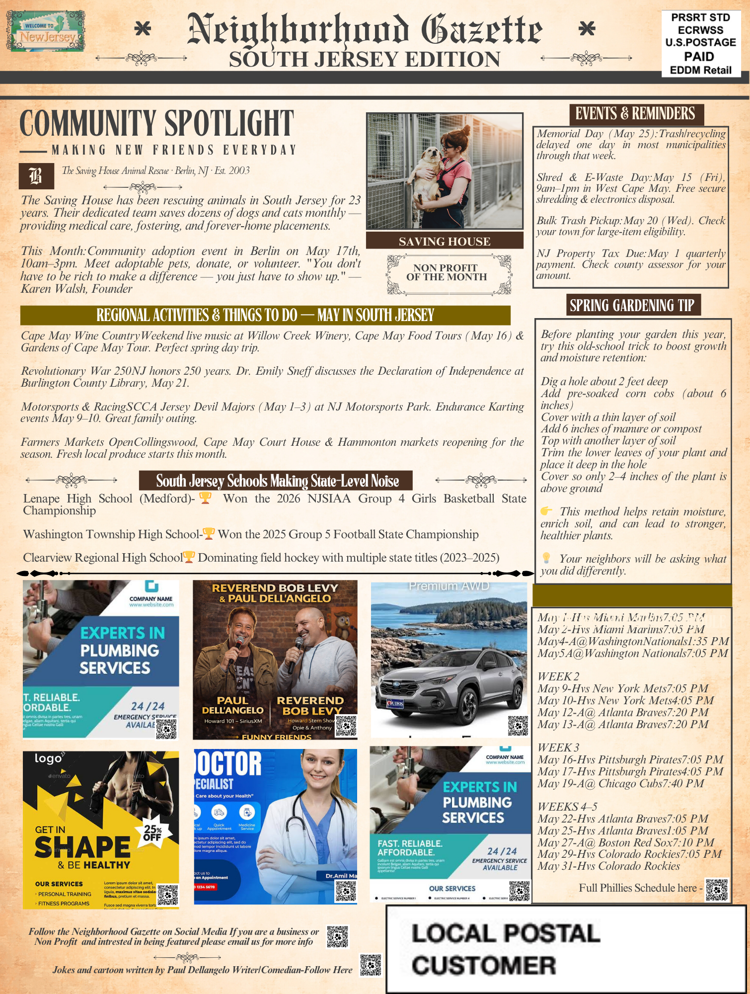 Gazette Back Page Ad